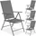 Tectake Marcellino Gartenstuhl 54,5 x 65 x 107,5 cm grau 4 St.