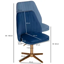 Wohnling Besucherstuhl WL6.304 dunkelblau Stoff