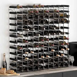 vidaXL Weinregal 120 Flaschen 22,5 x 100,5 x 22,5 cm Schwarz