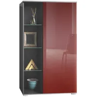 Vladon Vitrine, Bordeaux, 71.5x134x35 cm, Wohnzimmer, Wohnwände, Vitrinenschränke