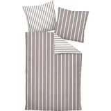 JANINE Interlock Jersey Bettwäsche Gestreift Braun 80 x 80 cm