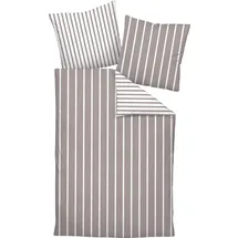JANINE Interlock Jersey Bettwäsche Gestreift Braun 80 x 80 cm