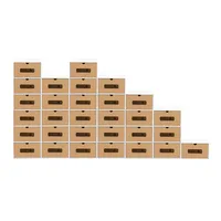 BigDean Schuhbox 30 Boxen stapelbar mit Sichtfenster & Schublade Schuhe Spielzeug etc. (30 St) braun|weiß