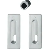 HOPPE Schiebetürmuschel Set M464 - eckig BB, Messing verchromt matt - PVD | Muschelgriffe