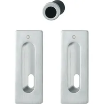 HOPPE Schiebetürmuschel Set M464 - eckig BB, Messing verchromt matt - PVD | Muschelgriffe