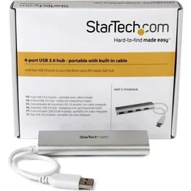 Startech StarTech.com 4 Port kompakter USB 3.0 Hub mit eingebautem Kabel