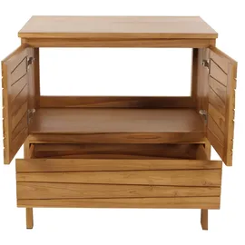 Mendler Teak-Waschbeckenunterschrank HWC-M73, Waschtisch Schrank, hochwertiges B-Grade-Teak (Kernholz, 20-30 Jahre), 87x81x56cm