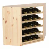 Proregal Weinregal, Natur, Holz, Kiefer, Rechteckig, 30x60x30 cm, Wohnzimmer, Regale, Weinregale