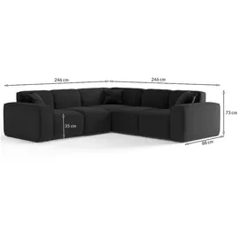 Fun Möbel Ecksofa Designersofa CELES PREMIUM in Stoff Scala Saphirblau Seite Universal - Blau