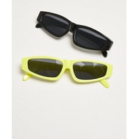 URBAN CLASSICS Sonnenbrille Lefkada 2-Pack, Größe:one size, Farbe:neonyellow/black