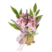 I.GE.A. Kunstpflanze I.GE.A. "Orchideen, Gänseblümchen, Schmetterling und Schleife", rosa, B:16cm H:23cm L:12cm, Kunstpflanzen, Kunstpflanze, 23 cm