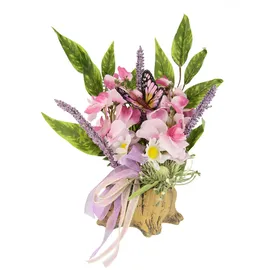 I.GE.A. Kunstpflanze I.GE.A. "Orchideen, Gänseblümchen, Schmetterling und Schleife", rosa, B:16cm H:23cm L:12cm, Kunstpflanzen, Kunstpflanze, 23 cm