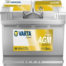 VARTA A4 Silver Dynamic AGM 12V 105Ah 950A Autobatterie Start-Stop 605 901 095