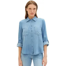 Tom Tailor 1041221 Denim Look Bluse Clean Mid Stone Blue Denim 44