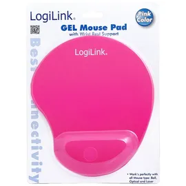 Logilink Mauspad mit Silikon Gel Handauflage, Pink