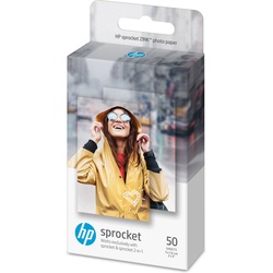 HP Sprocket Fotopapier Zink (290 g/m2, Foto (5×7.6cm), 50 x), Fotopapier, Weiss