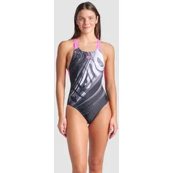 Badeanzug Damen arena Flow - Black Multi-shocking Pink - 34