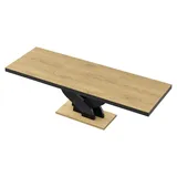 Design Esstisch Tisch HEB-111 Hochglanz ausziehbar 160 bis 256 cm - Naturbelassen