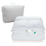 Bettenhaus Breuer Federbettdecke 2000g neue sibirische Daunen Federn Bettdecke Daunendecke 155x220 warm, Füllung: 80% Federn, 20% Daunen, Bezug: 100% Baumwolle, Allergikergeeignet weiß