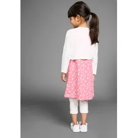 Kidsworld Bolero, Kleid & Leggings in pink / weiß), | Gr.: 140/146