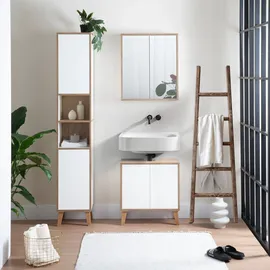WELLTIME Hängeschrank "Morena", weiß mit artisan eiche, B:60cm H:70cm T:15cm, ABS-Kunststoff, Holzwerkstoff, Schränke, Hängeschrank