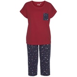 VIVANCE DREAMS Damen Capri-Pyjama rot-navy Gr.36/38