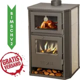 Kaminofen, Holzofen Wasserführend mit Backfach Balkan Energy, Modell Suzana Ceramic, 11.6kW - 13.43kW