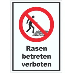 Rasen betreten verboten Aufkleber A9 (37x52mm)