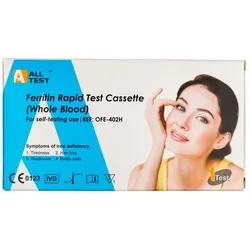 1 x AllTest Ferritin Eisen Testkit 30 ng/mL Selbsttest für zu Hause 1 St
