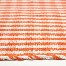 Homescapes Vichy-Karo Teppichläufer 66 x 200 cm Orange/Weiß