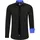 RUSTY NEAL Langarmhemd RUSTY NEAL, Herren, Gr. 6XL, EURO-Größen, schwarz (schwarz, blau), 60% Baumwolle, 37% Polyester, 3% Elasthan, unifarben, Hemden, mit Krawatte
