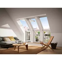VELUX Dachterrasse Oberelement m. Klapp-Schwing-Flügel GEL   M08 3065 klar lack EN. PLUS  Alu  78x136 Uw-Wert: 1,0