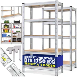 monzana Schwerlastregal 2er-Set 180x90x40cm verzinkt