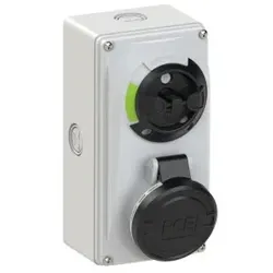 PCE 6114-7k CEE-Steckdose abschaltbar kompakt 16A 4p 7h IP44/IP54 Knock Out 61147k