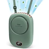 Für Tragbaren Nackenventilator, Freihändig, Mit Verstellbarem Kabel Und Ständer, Wiederaufladbare Mini-usb-ventilatoren Ohne Flügel, 3 Geschwindigkeiten, Für Frauen Und Kinder, Reisen, Grün