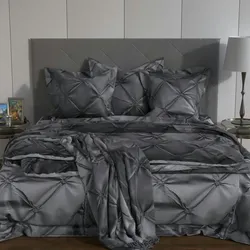 Intirilife Bettbezug 135 x 200 cm Kissenbezug 80 x x 80 cm- GRAU - Bettwäsche für Schlafzimmer und Kinderzimmer Jugendzimmer
