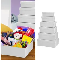 Cepewa Boxenset 6er Set weiß 6 Größen Karton Schachteln