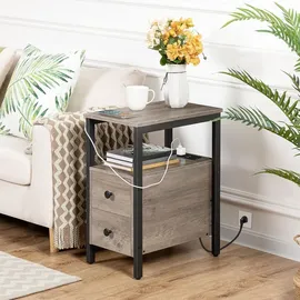 luxuskollektion Beistelltisch mit Ladestation und USB-Anschluss, Steckdose