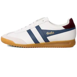 GOLA Torpedo Herren-Sneaker aus Leder, Weiß/Mondlicht/Burgunderrot, 46 EU - 45 EU