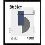 Accent by Nielsen Bilderrahmen, 50 x 60 cm, Aluminium, Schwarz matt, Posterrahmen zum Aufhängen im Hoch- & Querformat, Echtglas, Star