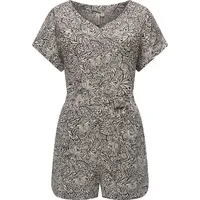 Ragwear Jumpsuit Salwin Kurzer Overall mit Taillen-Bindeband braun L (40)