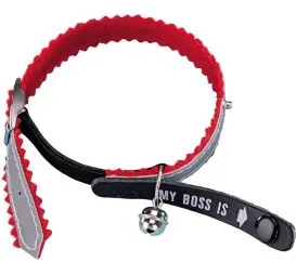 NOBBY Adress-Katzenhalsband "My Boss is", rot, L: 20 - 30 cm; B: 10 mm