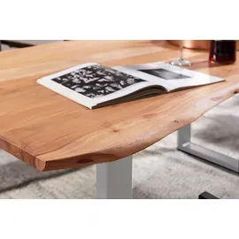 Sam Esstisch Baumkante massiv Akazie natur 280 x 100 silber QUINN