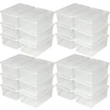 tectake Schuhbox mit Deckel stapelbar transparent Aufbewahrungsbox | 33x23x12cm | - Diverse Mengen - (4X 6er Set | Nr. 402006)