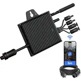 Mikrowechselrichter 800W mit 5m Kabel, Wechselrichter MPPT Mikro-Solar-Netzeinspeise, WiFi Überwachung mit APP IP67 Wasserdicht