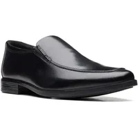 CLARKS Howard Edge Slipper, Black Leather, 42 EU