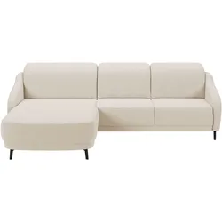 Ecksofa SIT & MORE "Blues L-Form", beige, B:271cm H:93cm T:191cm, 100% Polyester, Sofas, wahlweise mit Klapptisch und USB