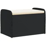 vidaXL Sitzbank mit Stauraum & Kissen Schwarz 80x51x52 cm Poly Rattan
