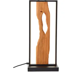 Brilliant Chaumont LED Tischleuchte 50cm schwarz/holz, Aluminium/Metall/Holz, 1x LED integriert, 10 W , (Lichtstrom: 940lm, Lichtfarbe: 3000K)