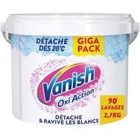 Vanish Oxi Action Weißer Booster – Fleckenentferner für Textilien & Weißheitsauffrischer – Wirksames Pulver ab 20 °C – 2,7 kg Topf